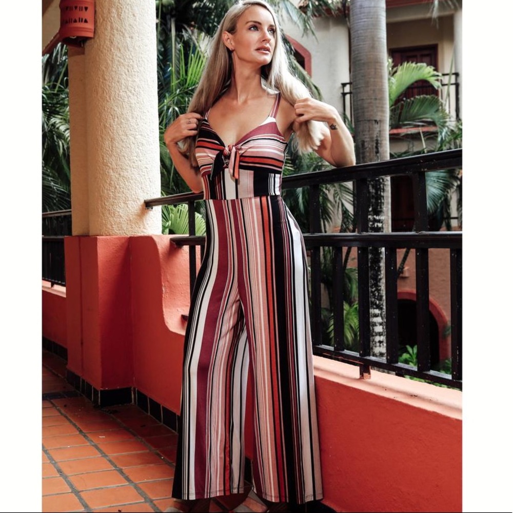 Vertical Striped Jumpsuit
